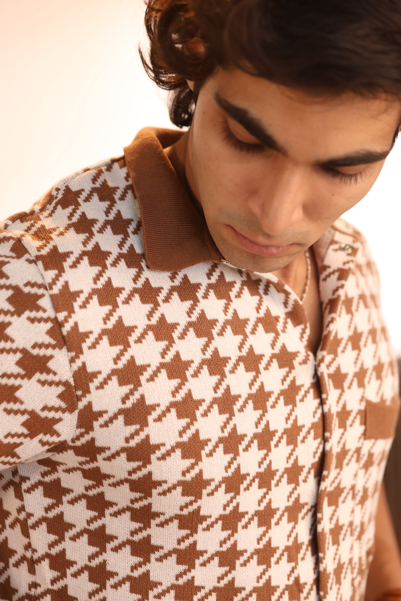 Houndstooth textured shirt