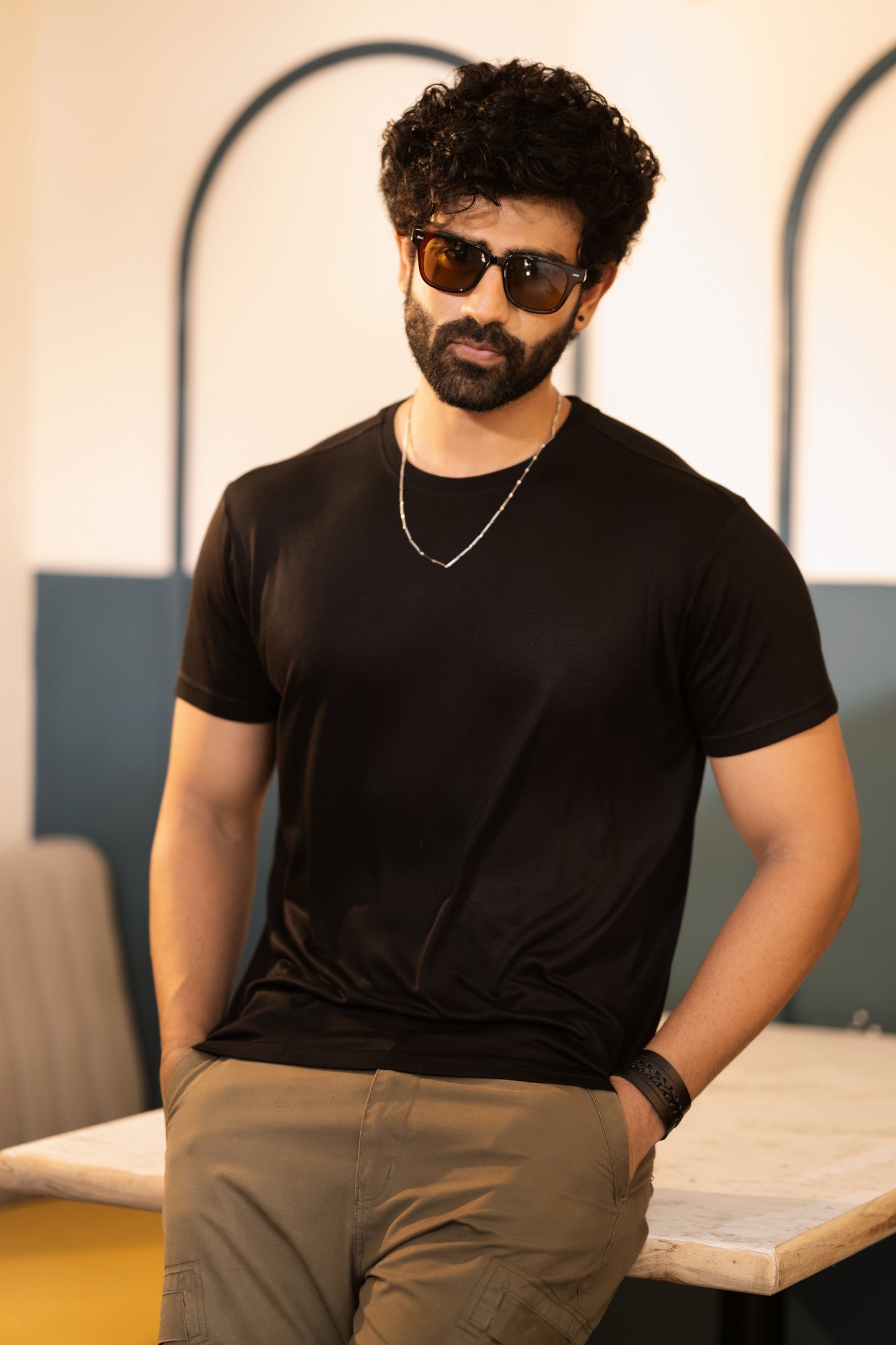 Banana fiber t-shirt in black