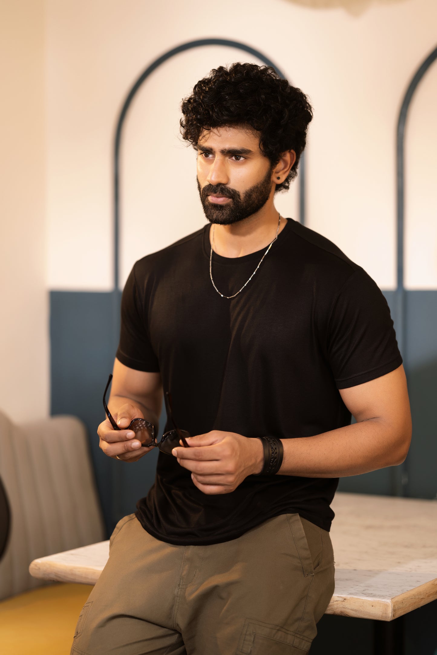 Banana fiber t-shirt in black