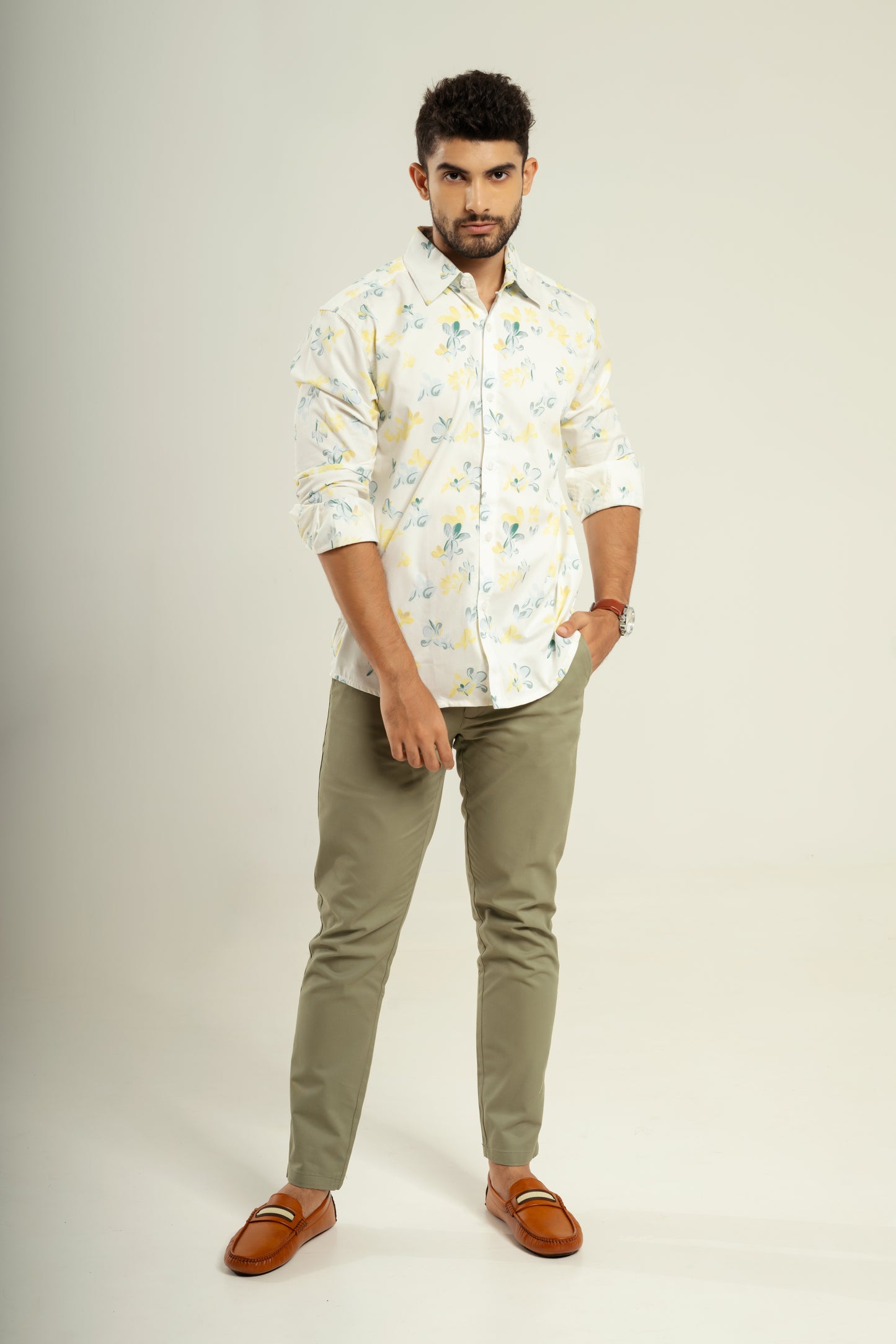 Mercerized Floral printed shirt