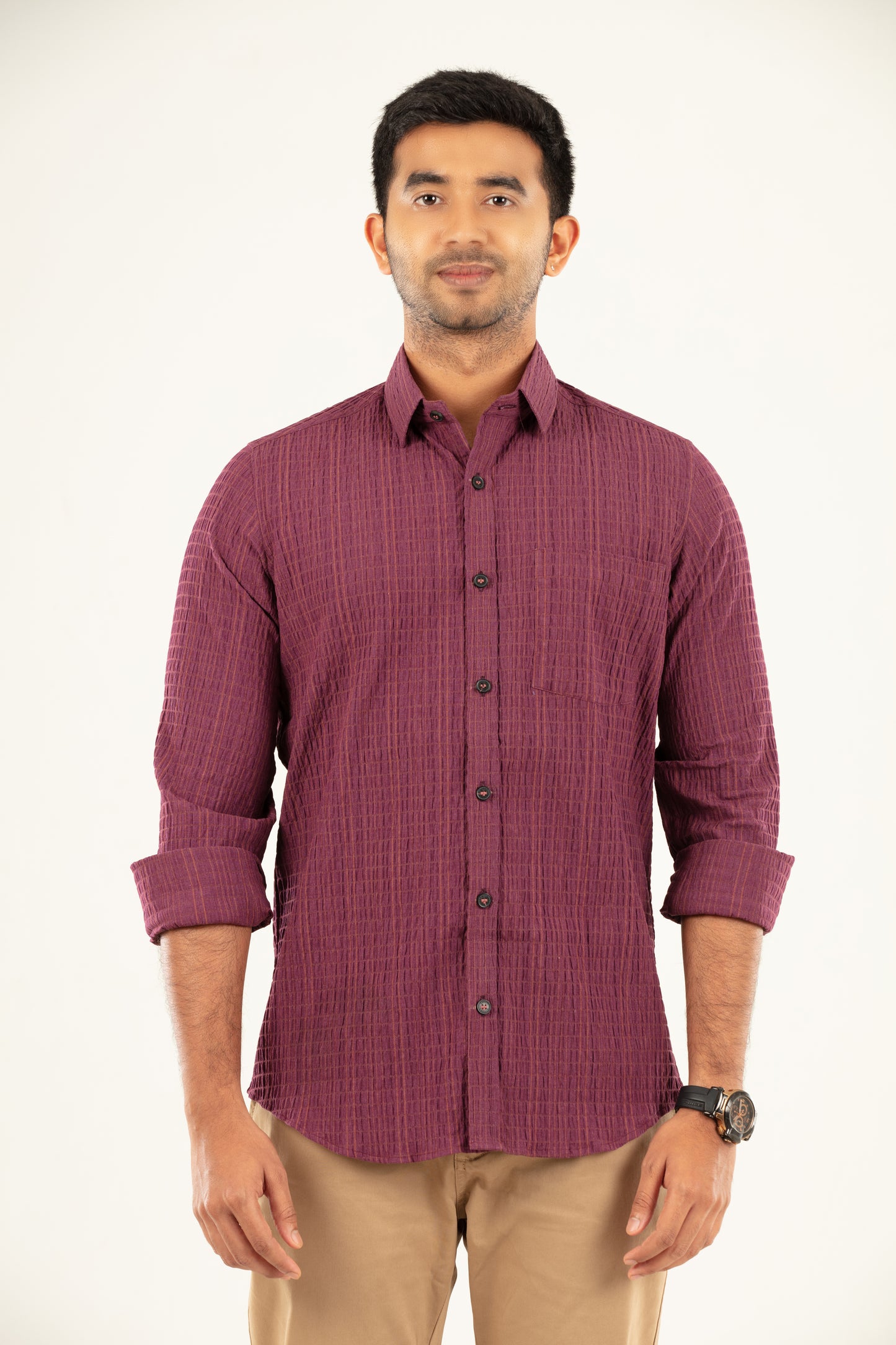 Purple textured shirt
