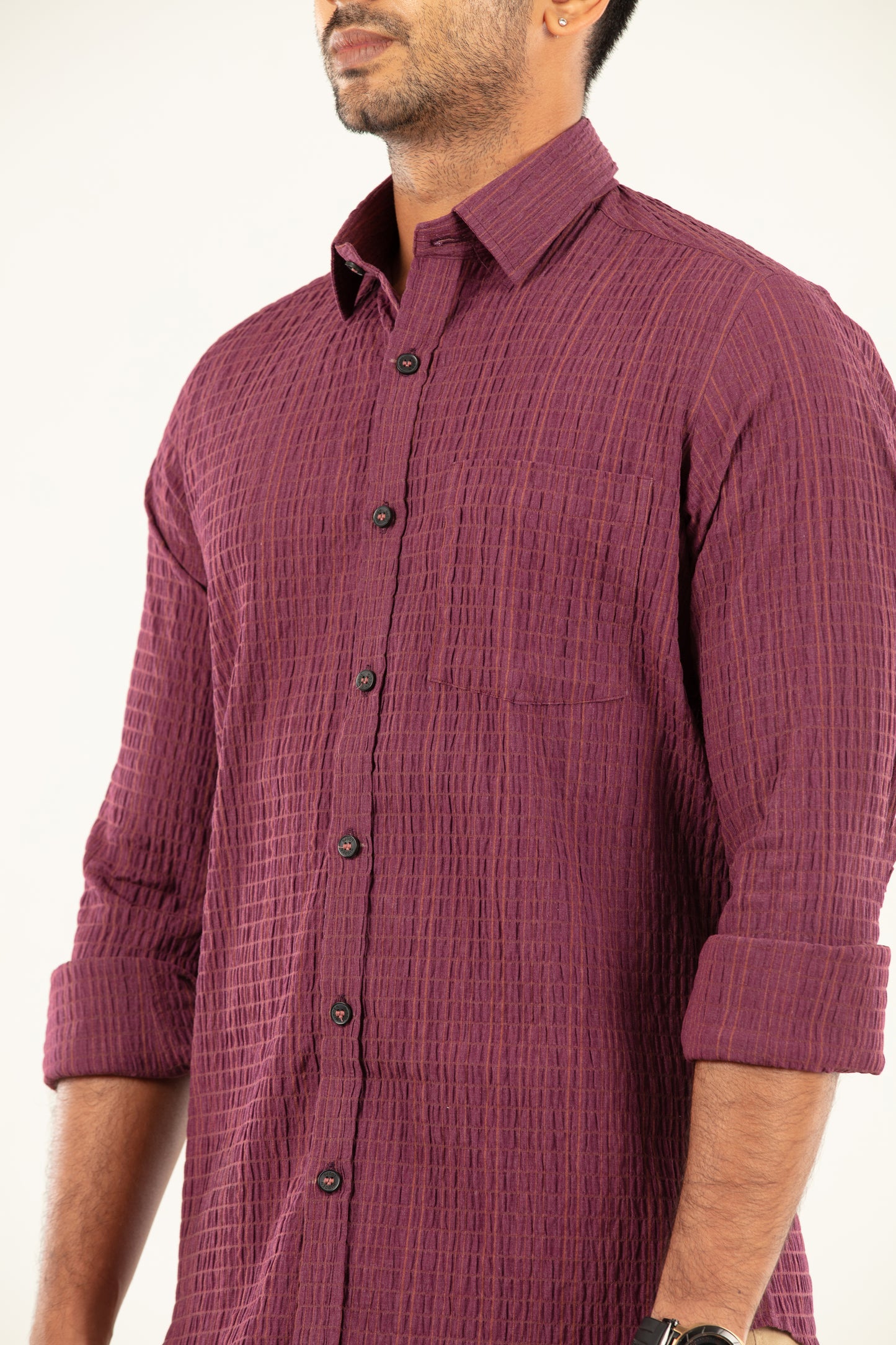 Seersucker textured shirt