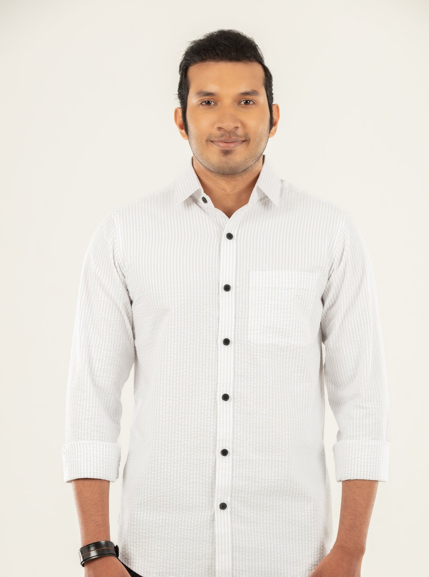 Stripe Textured shirt - grey/white