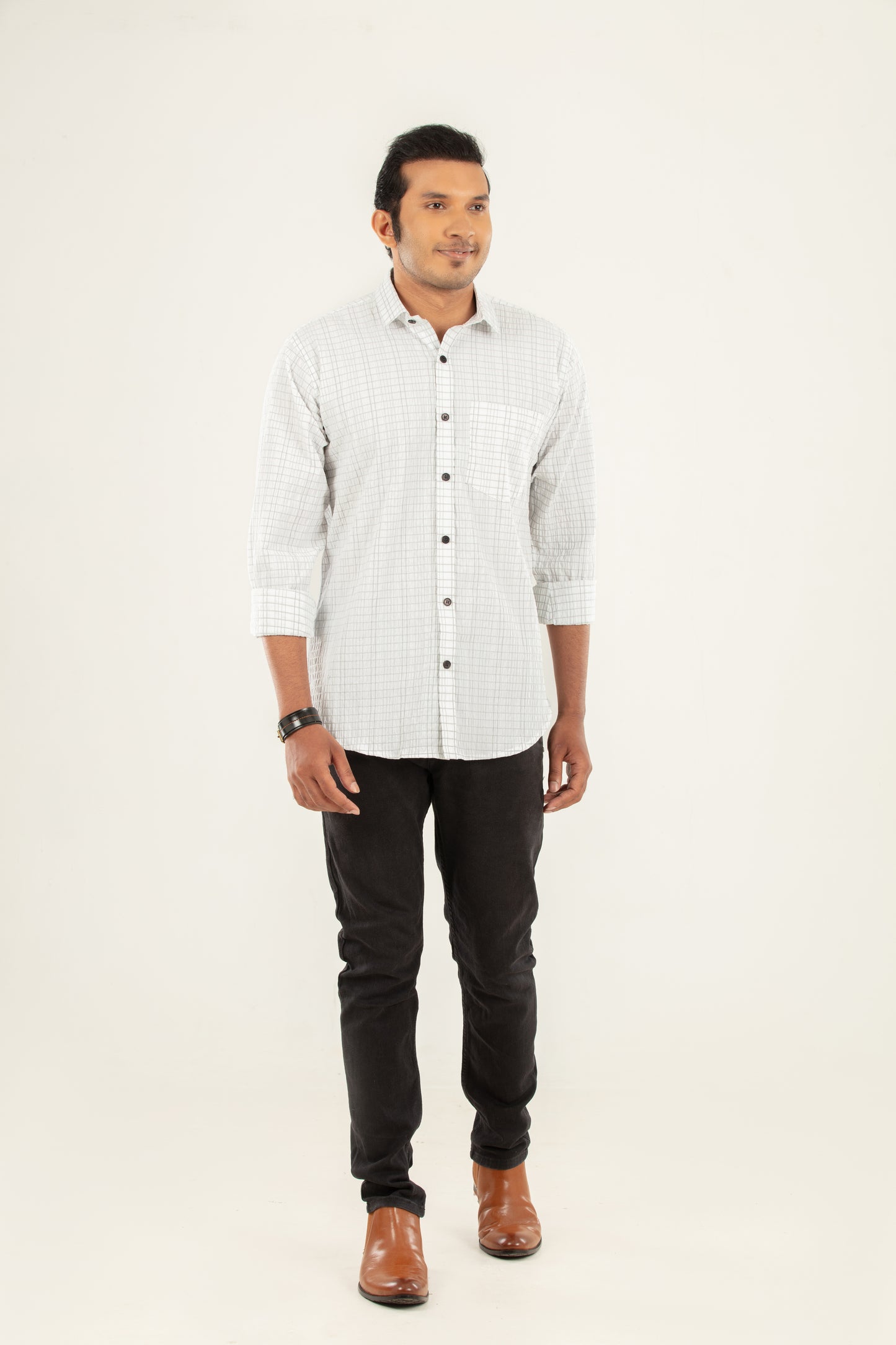 Seersucker textured shirt - White