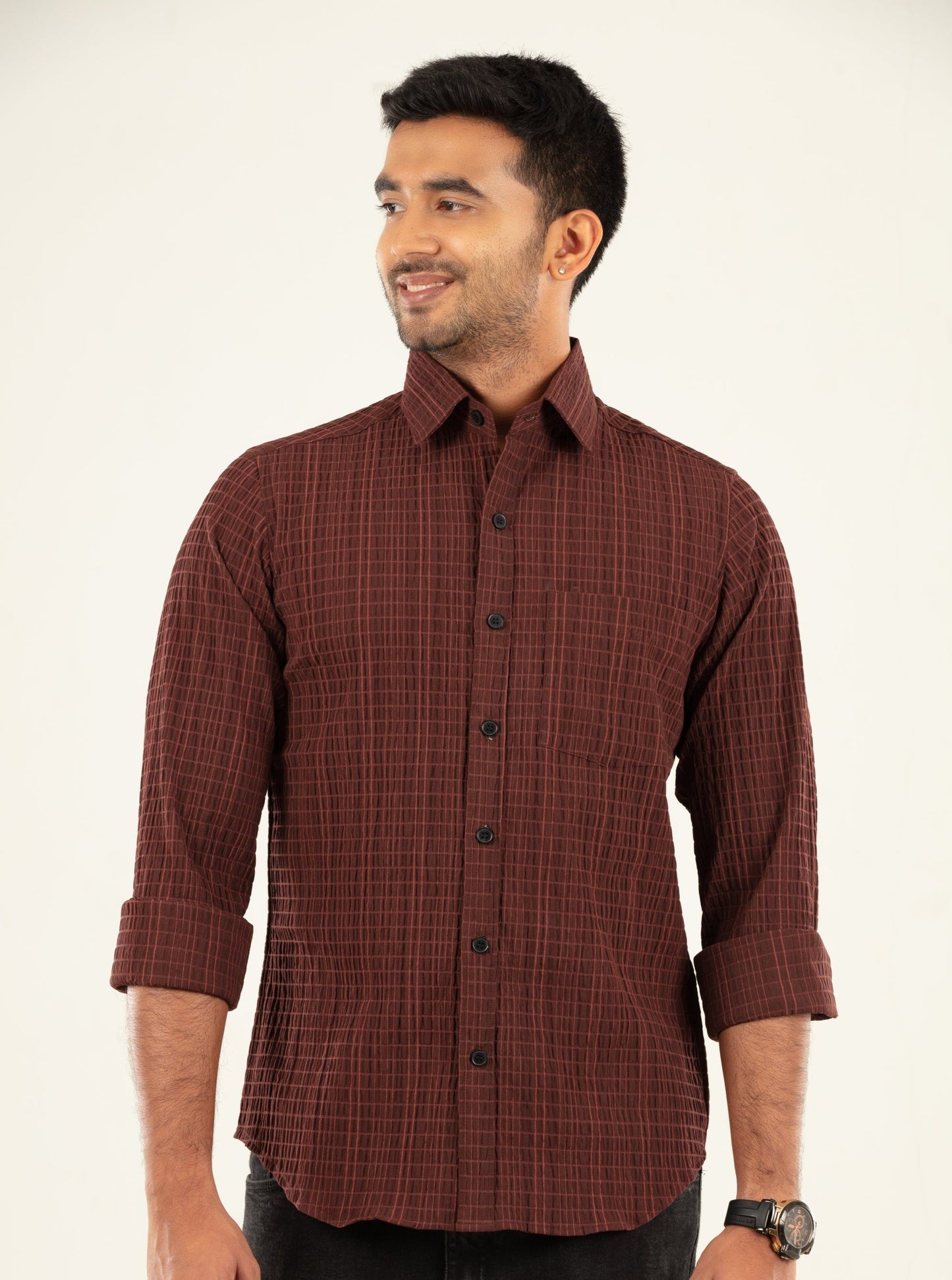 Seersucker textured shirt