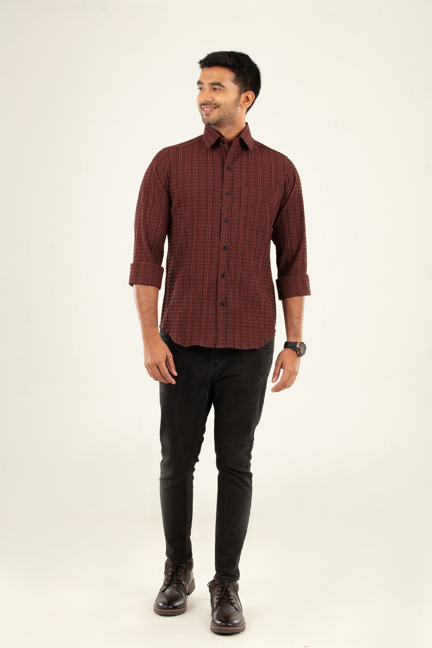 Seersucker textured shirt