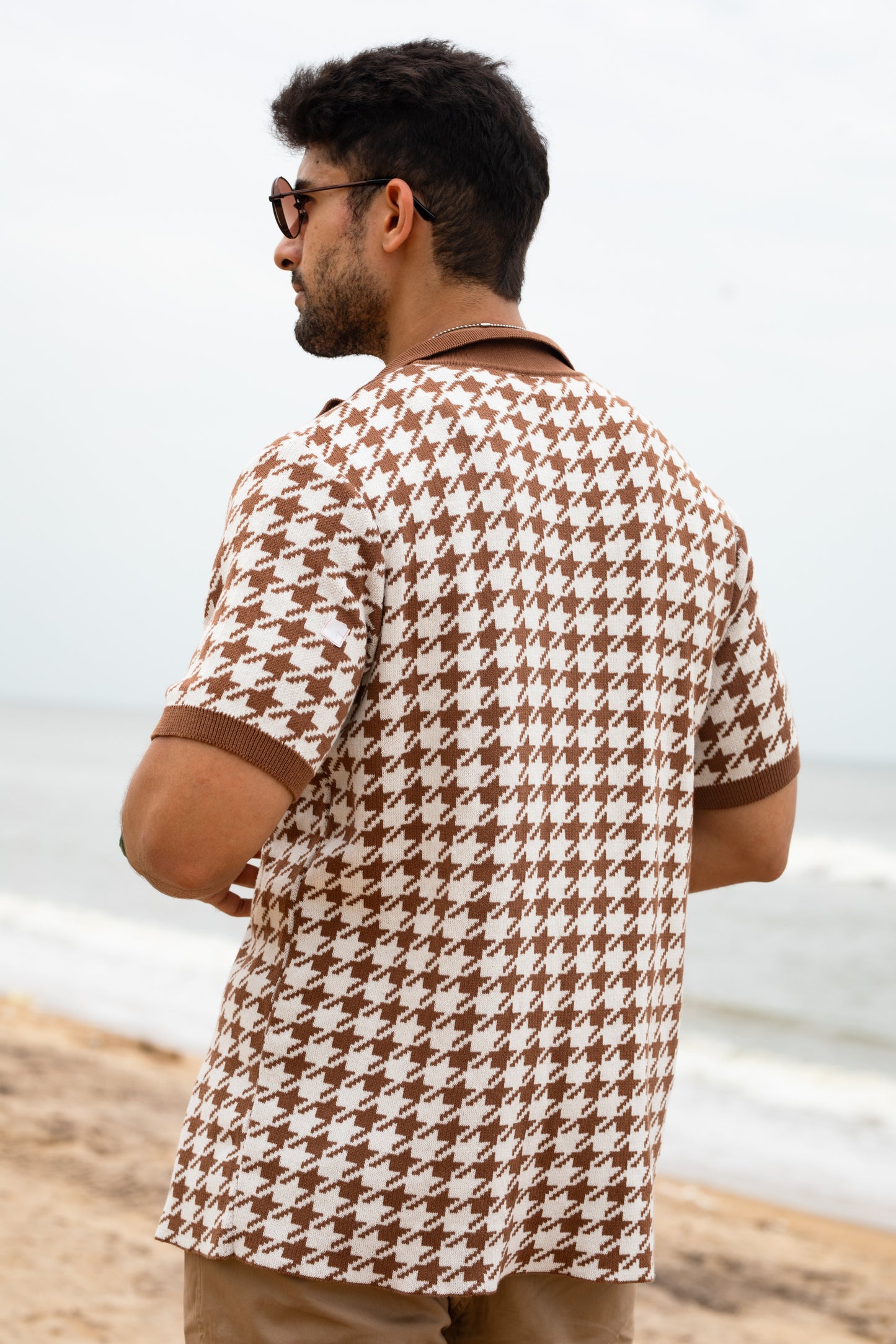 Houndstooth textured shirt