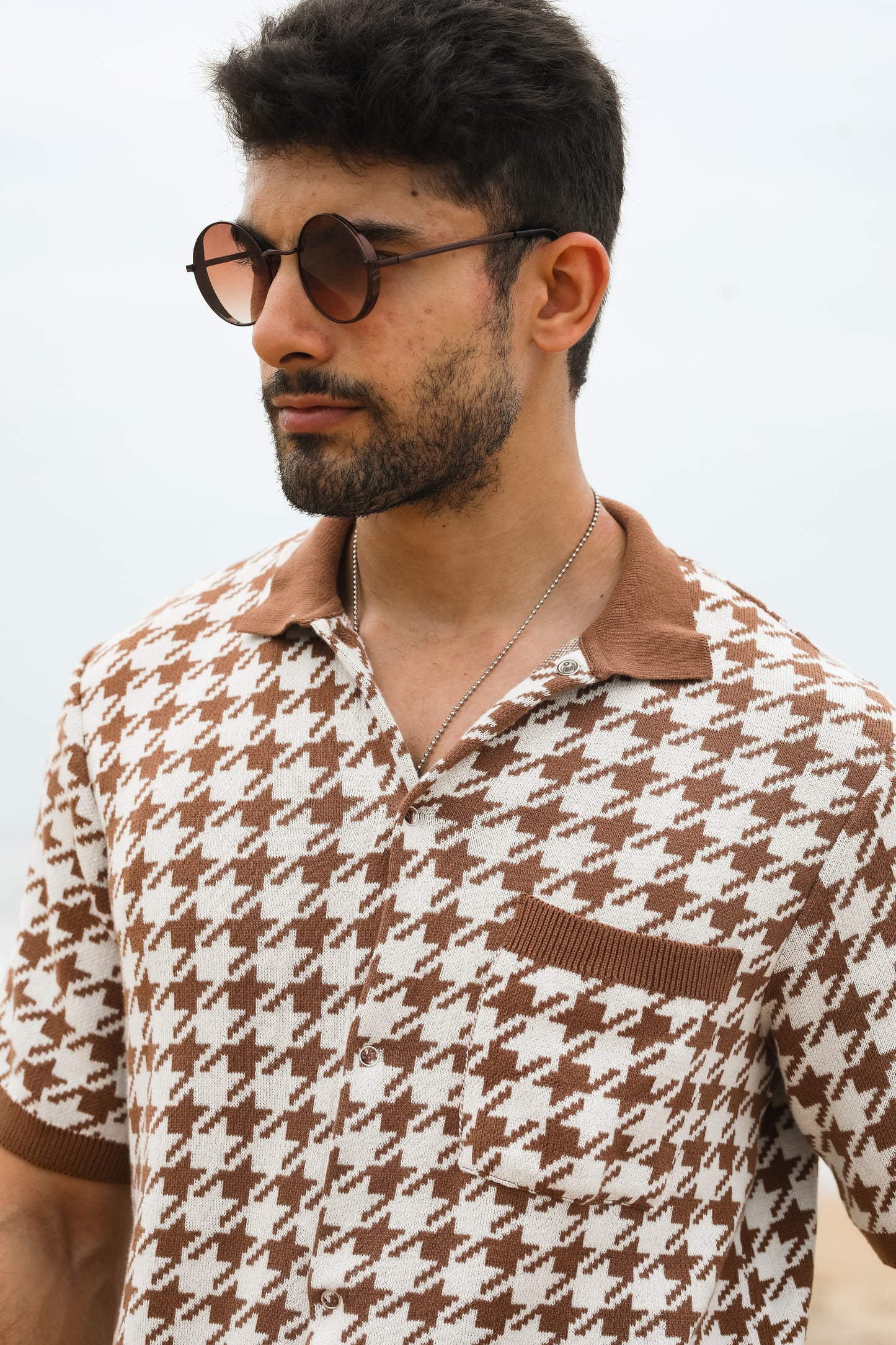 Houndstooth textured shirt