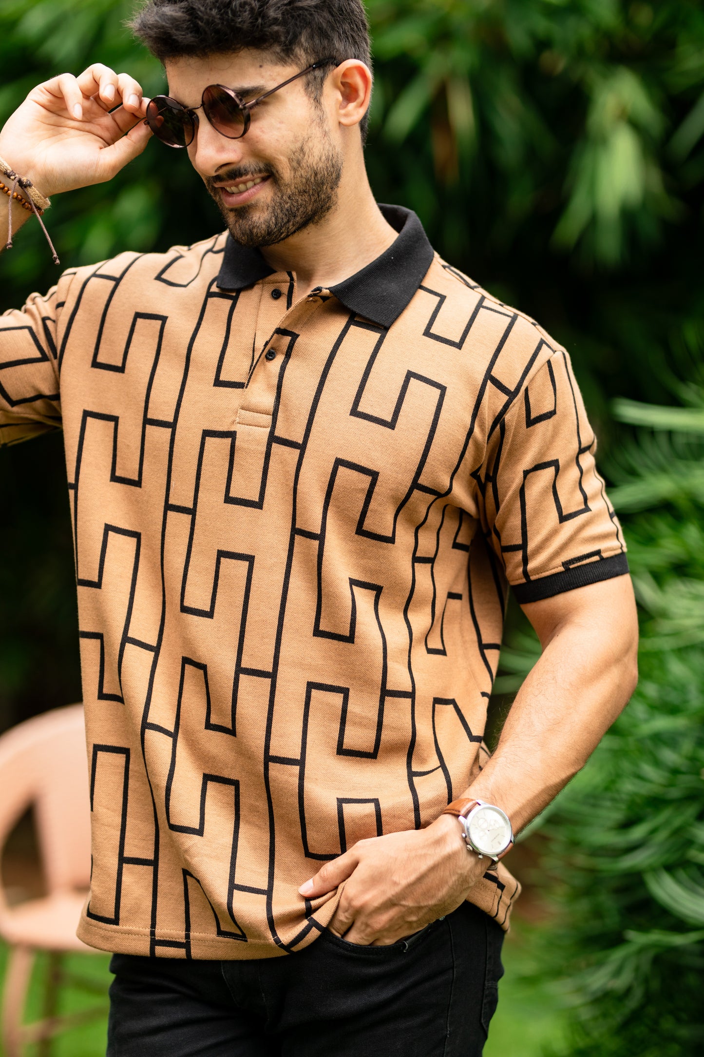 H-tile Pattern polo