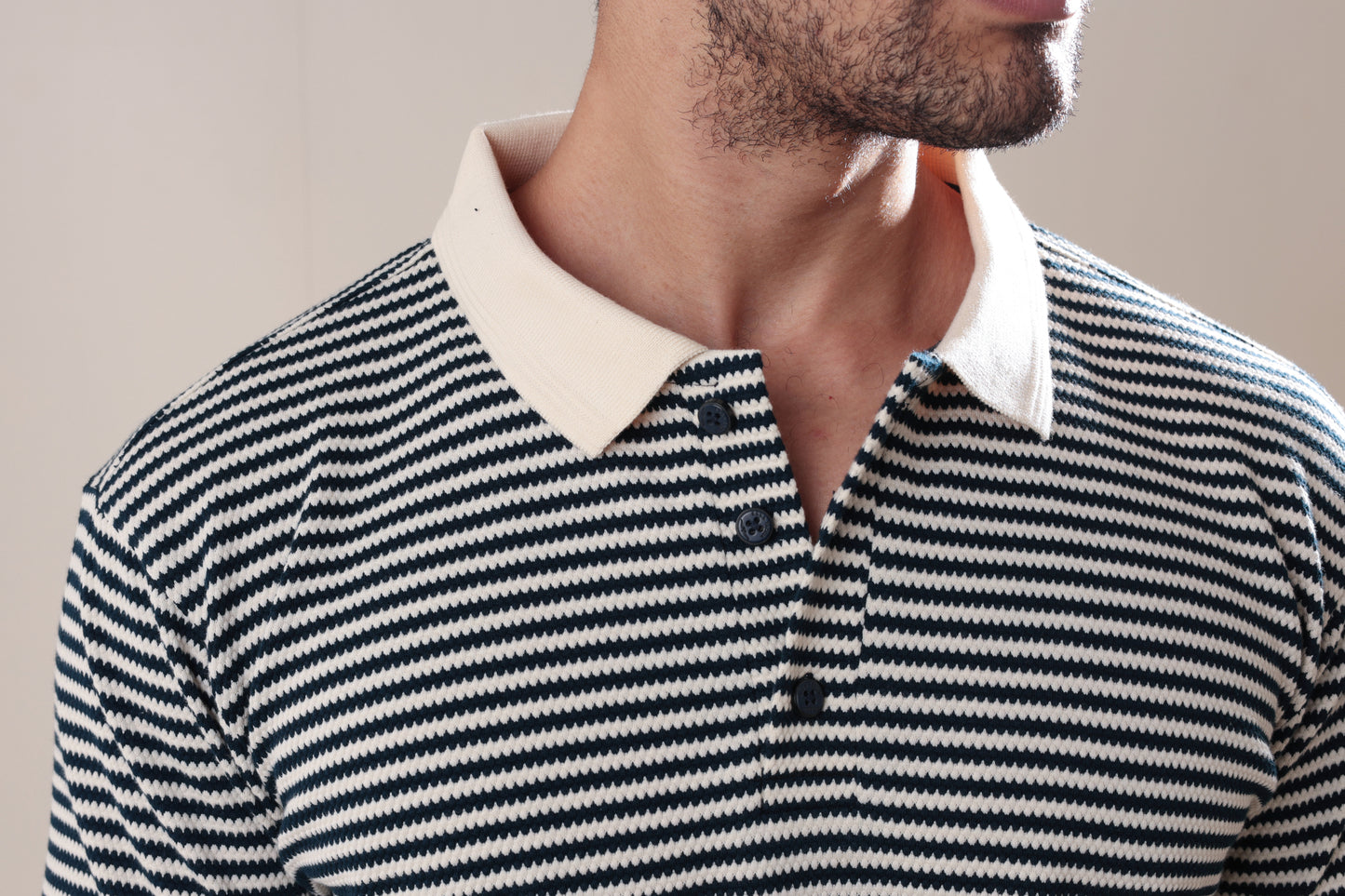 Stripe textured polo