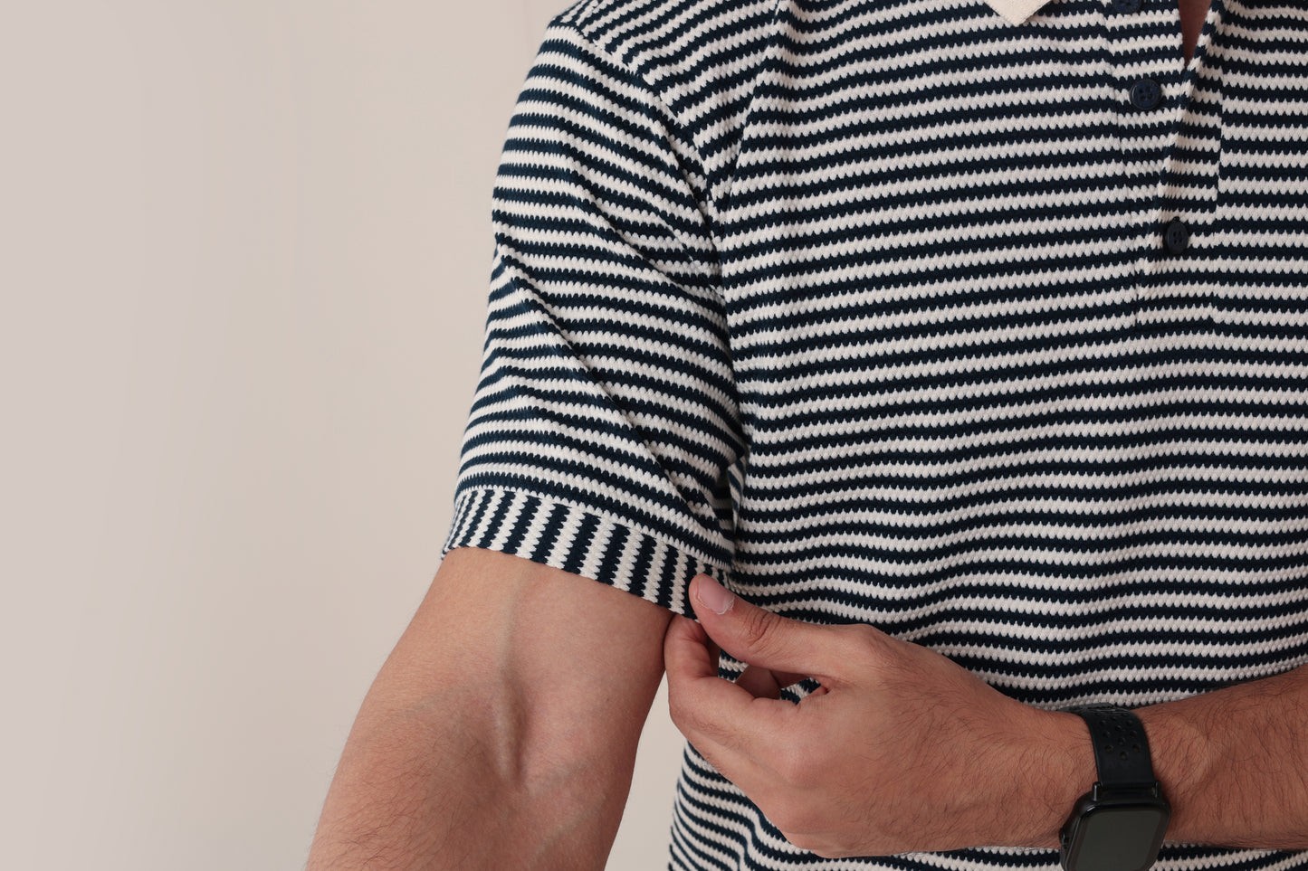 Stripe textured polo