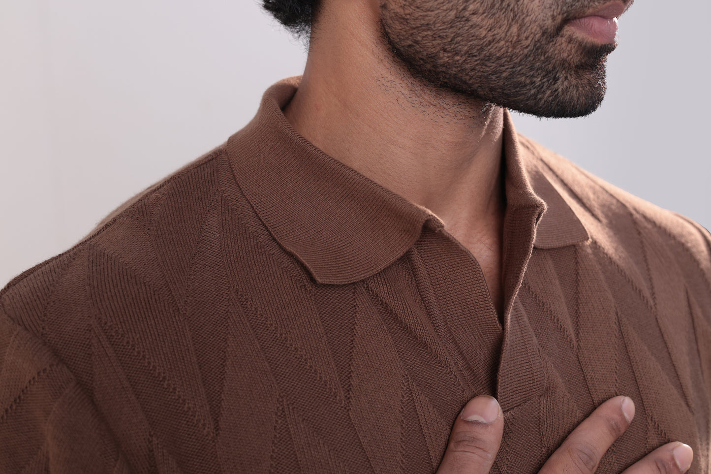 Geometric textured polo