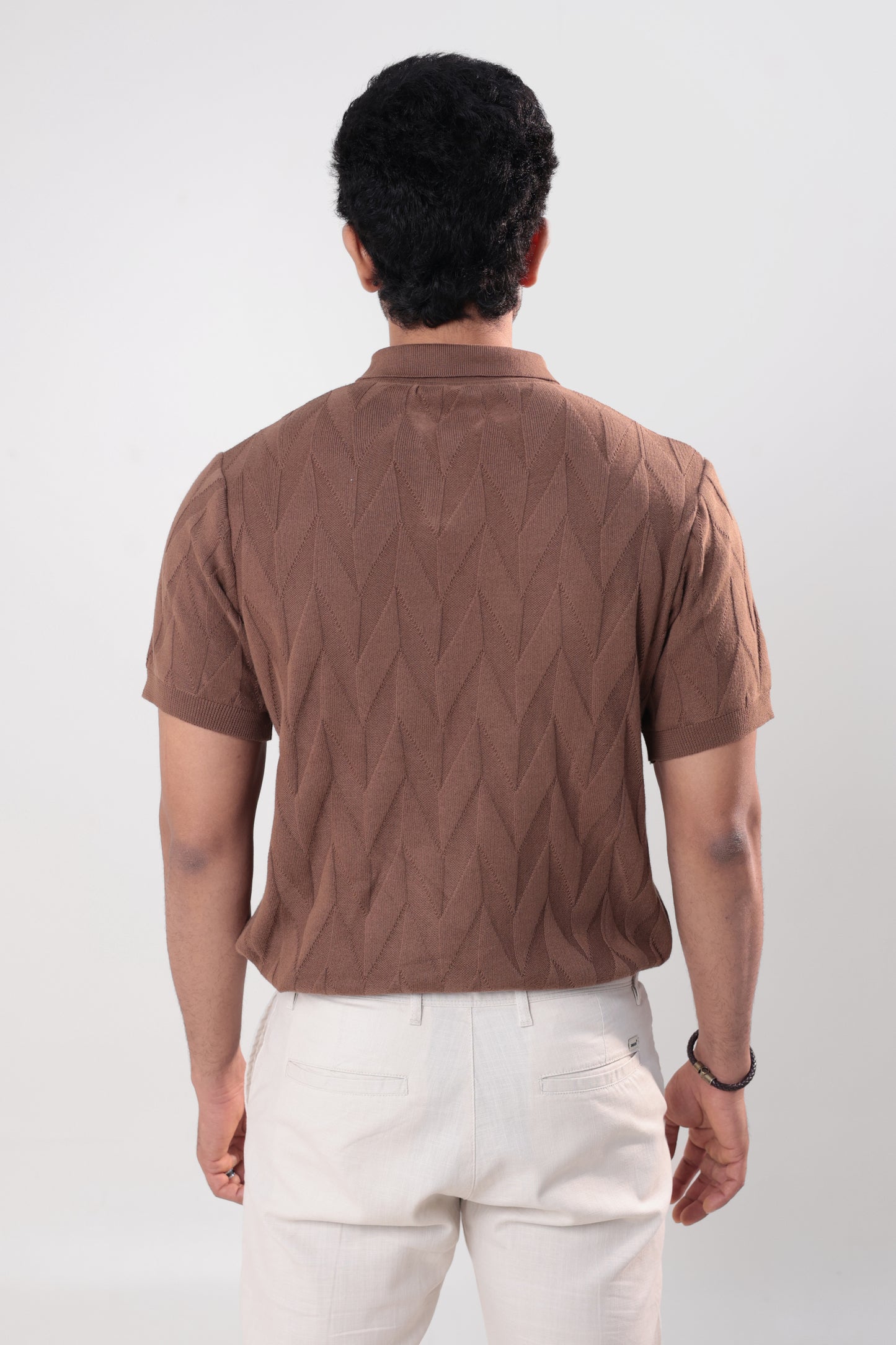 Geometric textured polo