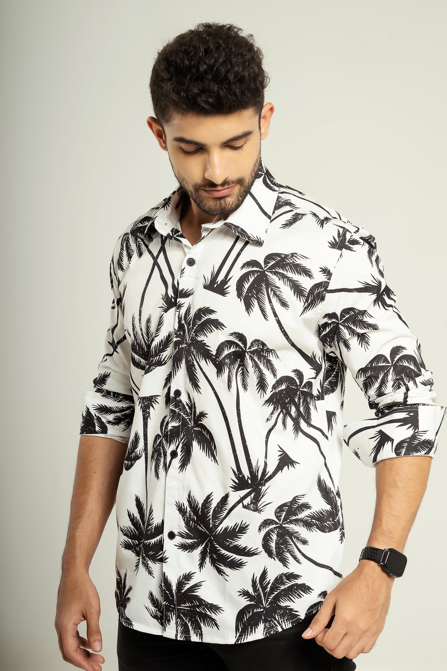 Mercerized palm leaf shirt
