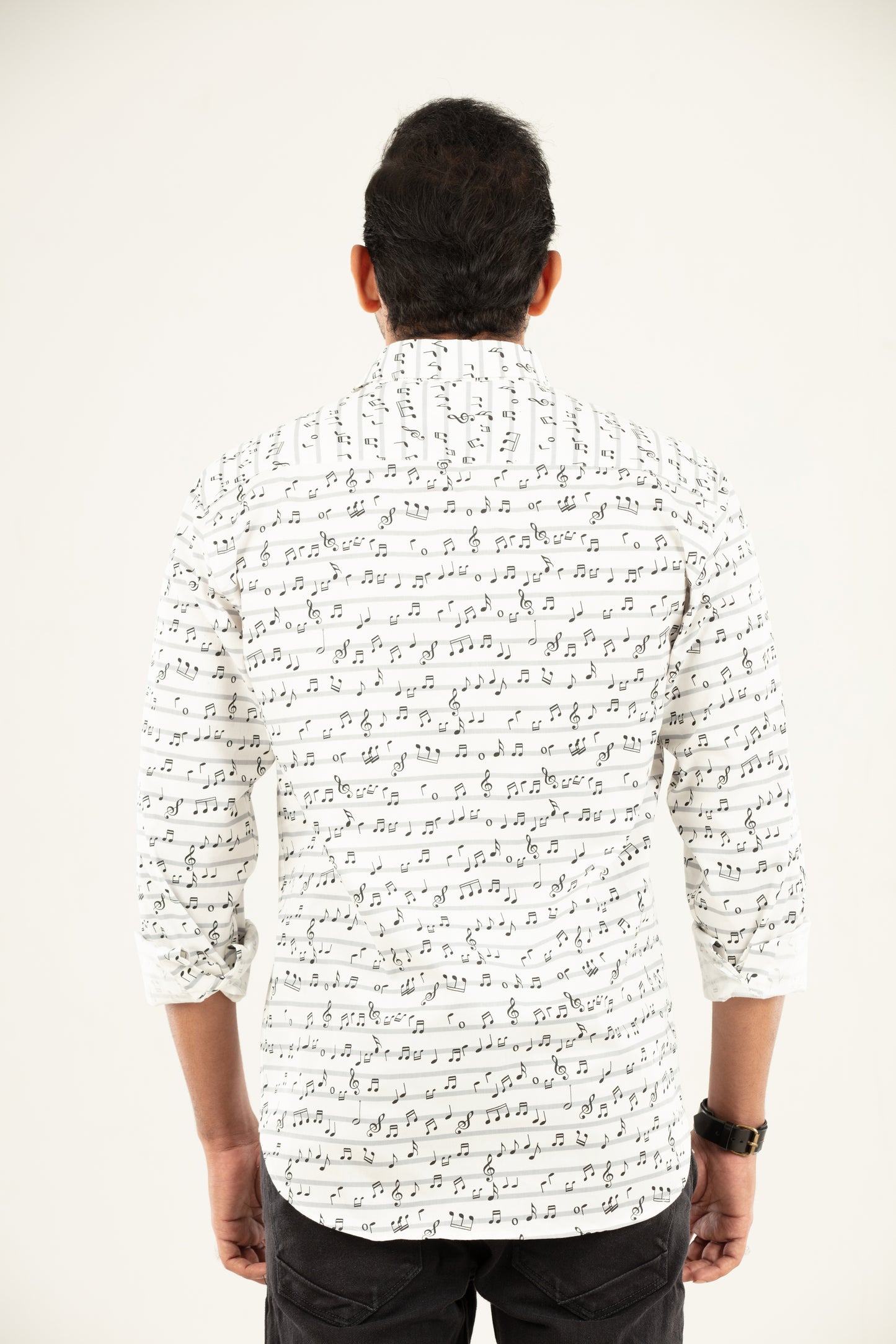 Mercerized Musical chord printed shirt
