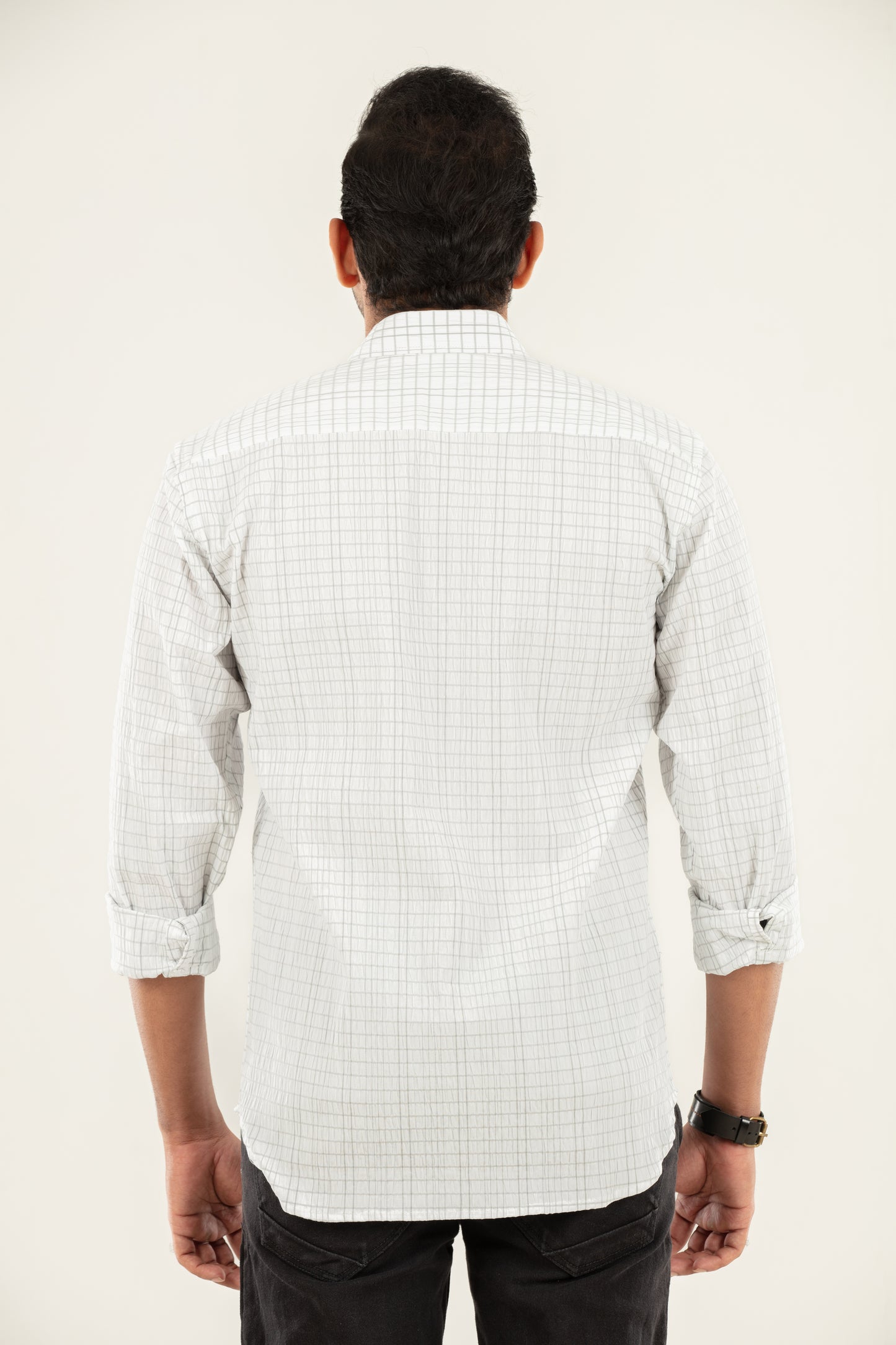 Seersucker textured shirt - White
