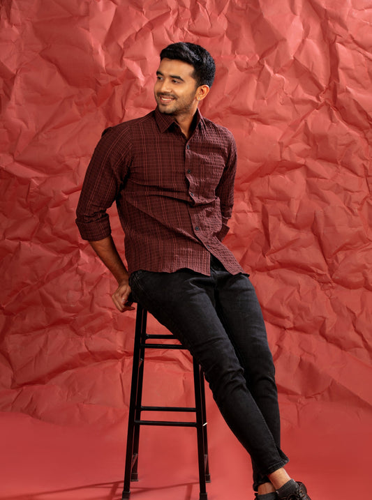 Seersucker textured shirt